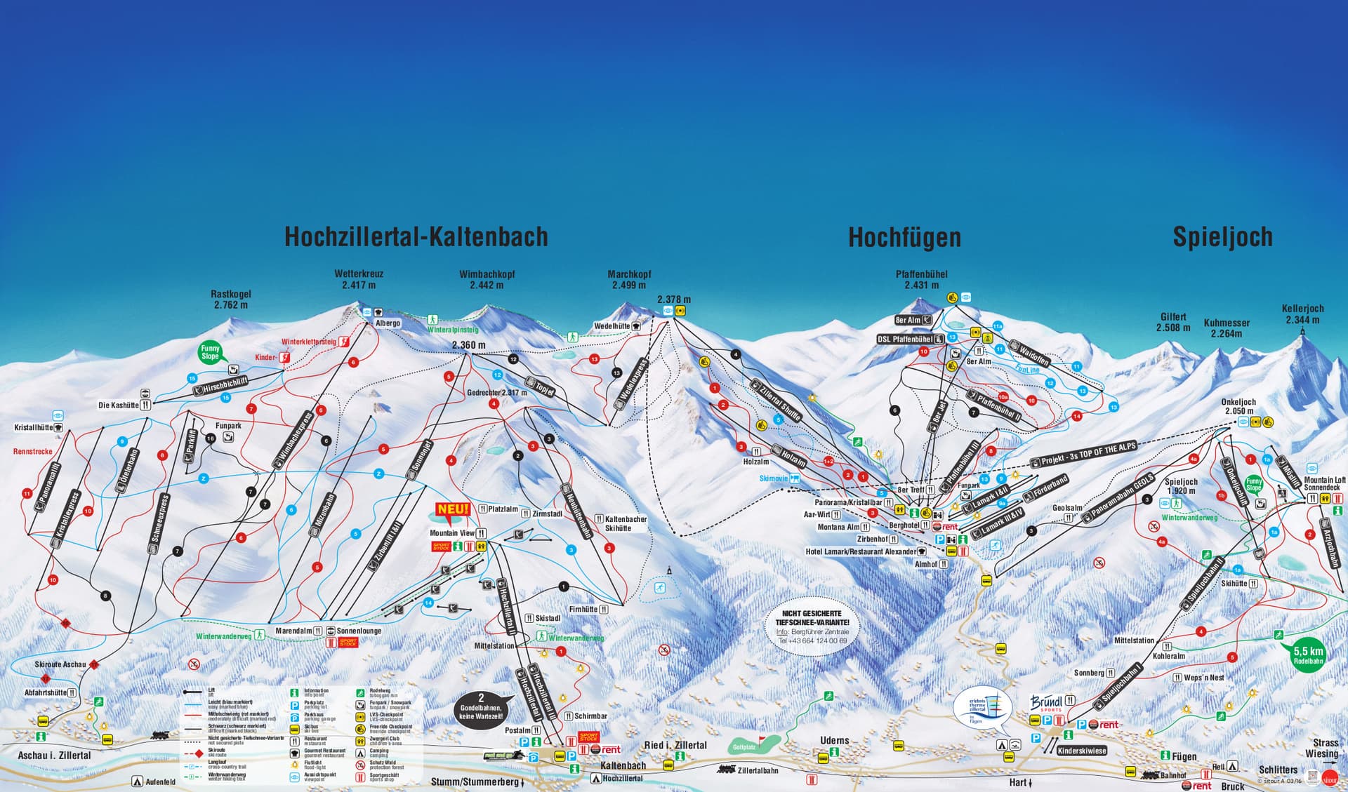 Kaltenbach ski map