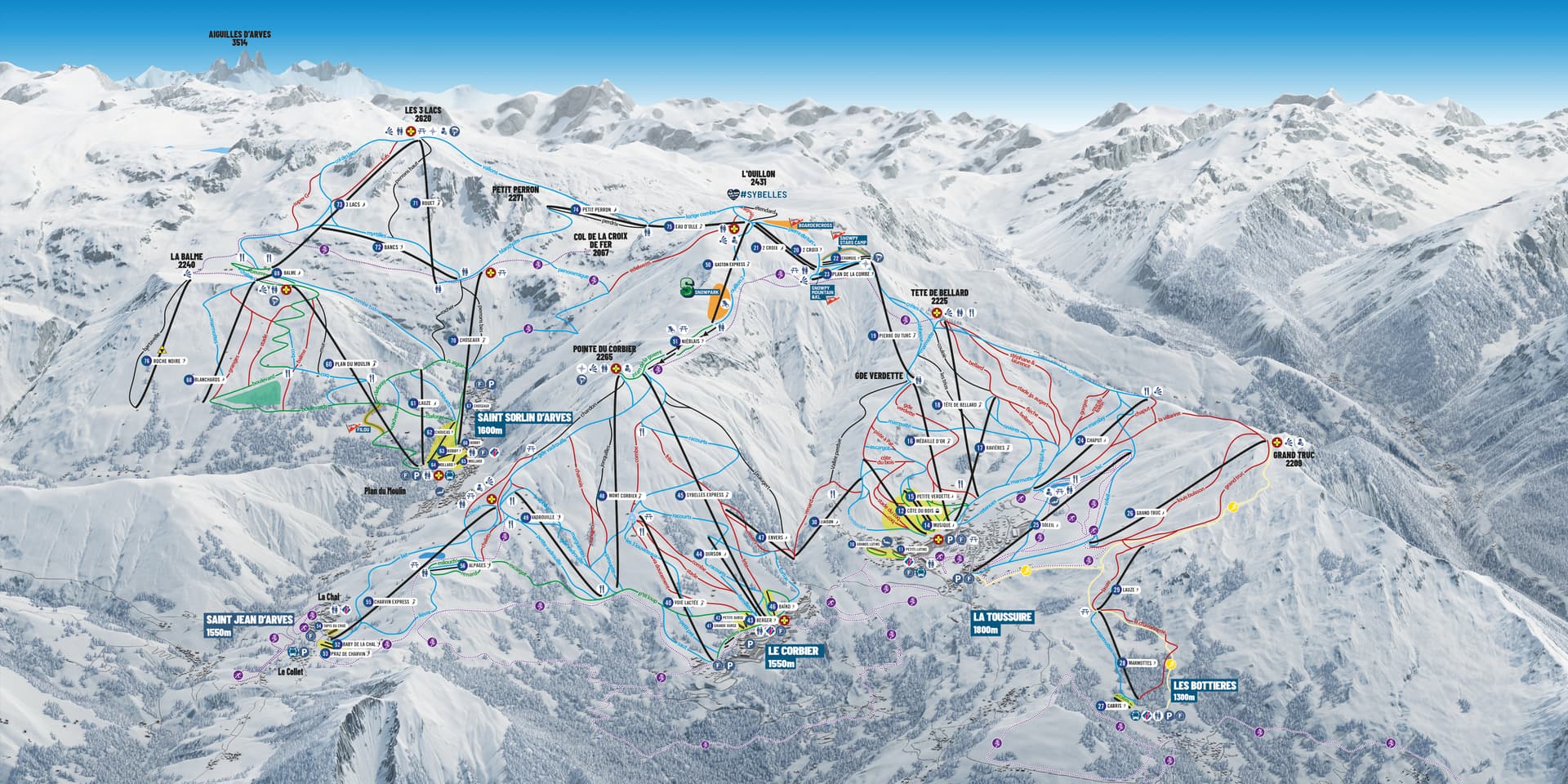 Saint-Sorlin-dArves ski map